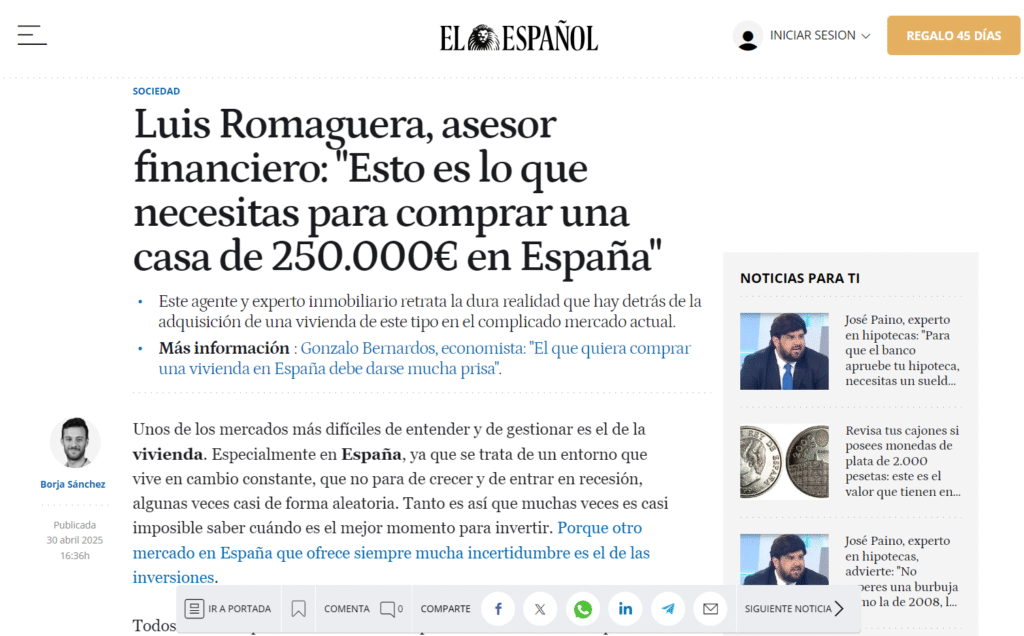 Luis Romaguera en El Español